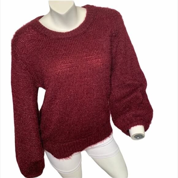 A New Day XS fuzzy crew knit sweater crimson red - Picture 1 of 5